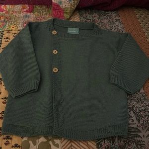 Green cardigan sweater